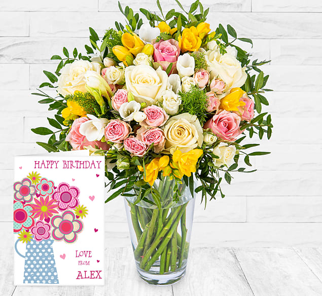 Rose and Freesia & Card 123 Flowers