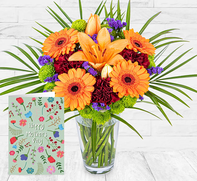 Joyous Charm & Card 123 Flowers